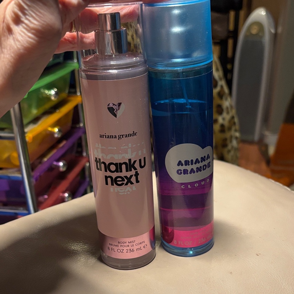 Ariana Grande Thank U Next & Cloud Body Mist Duo - Pink & Blue. Check Levels.